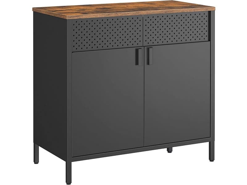 Kommode SONGMICS SADY 2 Türen 40x80x76cm schwarz edelstahl