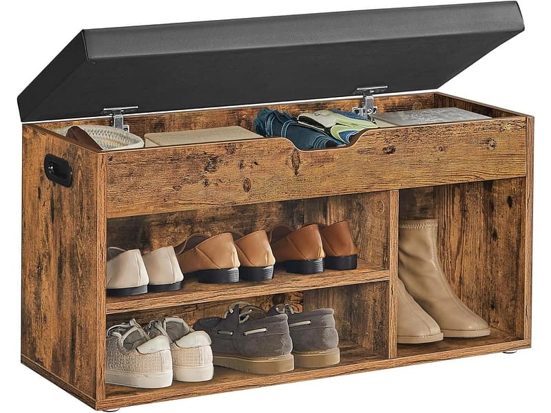 Bank für Schuhe SONGMICS BENCH 7 Paar Schuhe vintage braun
