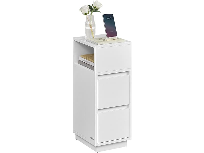 Nachttisch SONGMICS SADY 2 Schubladen 25x30x65cm weiss melamin