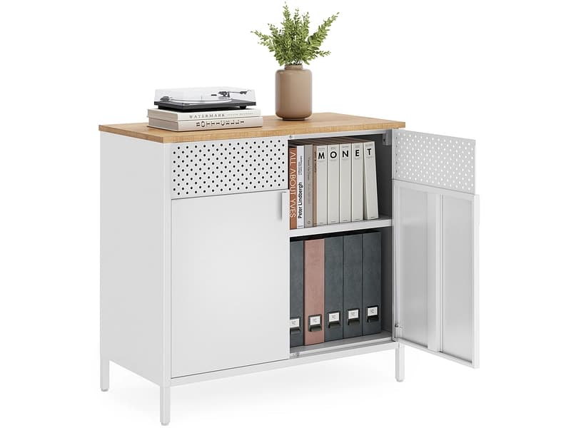 Kommode SONGMICS SADY 2 Türen 40x80x76cm weiss weiss