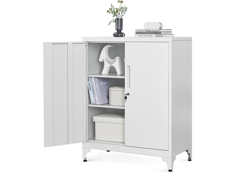Kommode SONGMICS SADY 2 Türen 40x80x90cm grau edelstahl