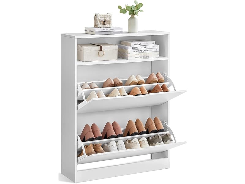 Schuhmöbel SONGMICS LIGHTY 16 Paar Schuhe weiss