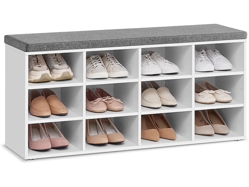 Bank für Schuhe SONGMICS BENCH 12 Paar Schuhe weiss