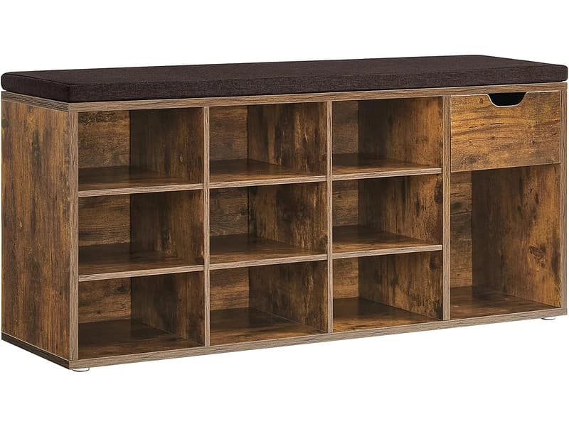 Bank für Schuhe SONGMICS BENCH 10 Paar Schuhe vintage braun