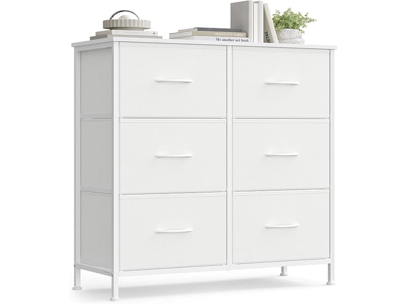 Kommode SONGMICS SADY 6 Schubladen 30x76.7x73.7cm weiss weiss