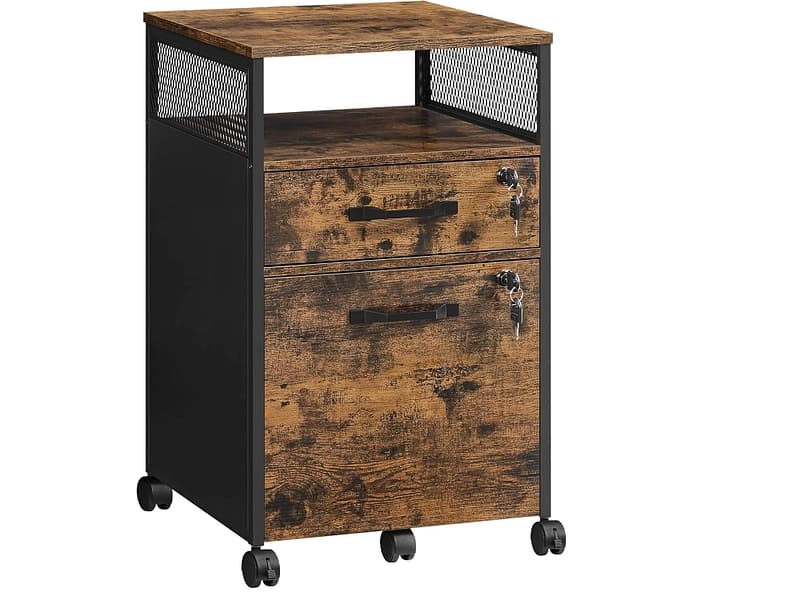 Schubladenelement SONGMICS RUSTIK 2 Schubladen vintage braun