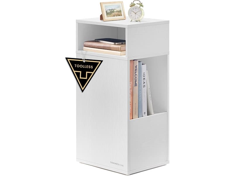 Nachttisch SONGMICS TOOLESS 30x25x59.4cm weiss melamin