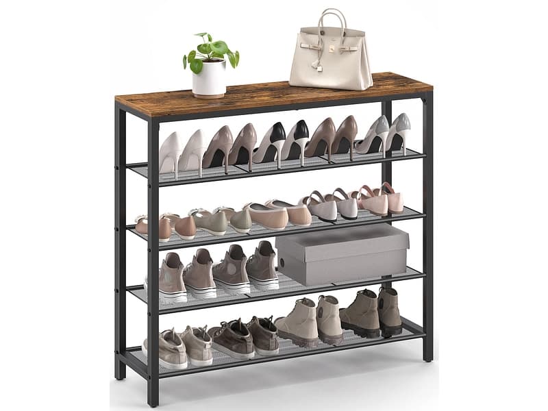 Schuhmöbel SONGMICS BENCH 20 Paar Schuhe vintage braun