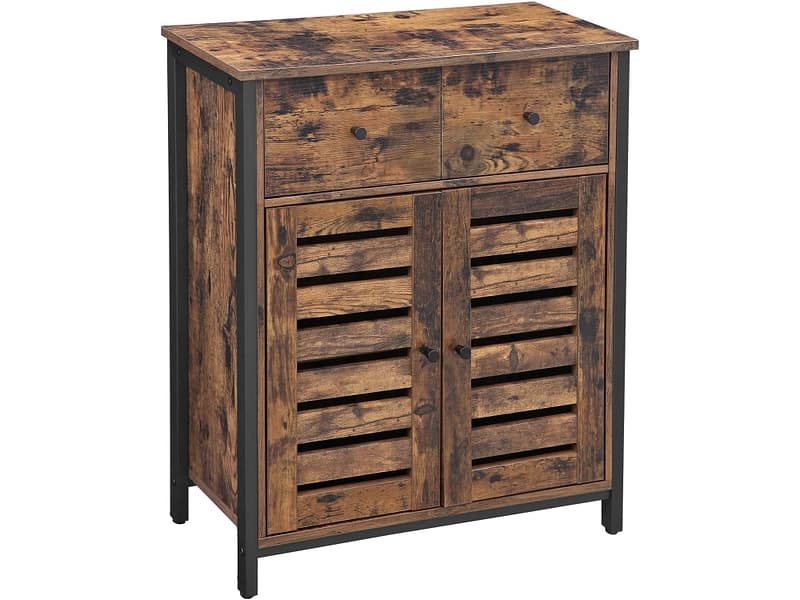 Kommode SONGMICS RUSTIK 2 Türen 2 Schubladen 30x70x80cm braun melamin