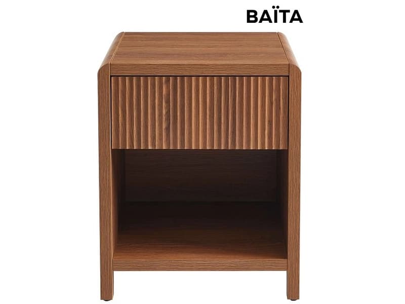 Nachttisch BAÏTA UTICA 1 Schublade 45.5x40x55.5cm nussbaum dekor