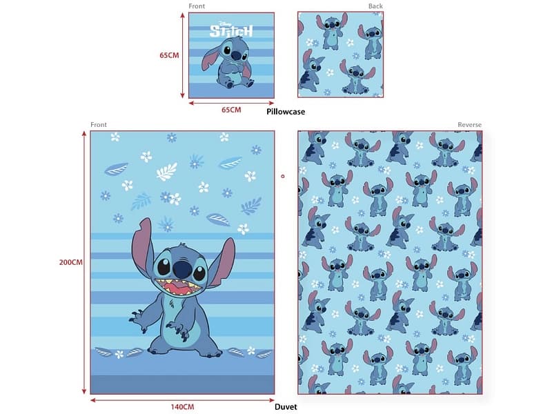 DISNEY Bettwäsche STITCH 160x210cm + 1*65x100cm baumwolle