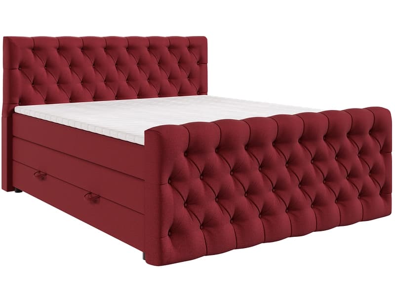 Boxspringbett KINGDOM rot 160x200cm halbfest