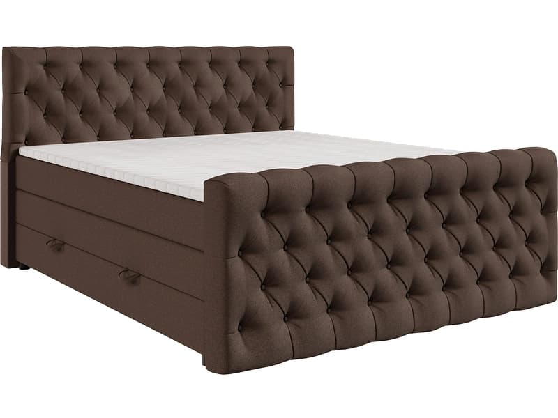 Boxspringbett KINGDOM braun 200x200cm halbfest