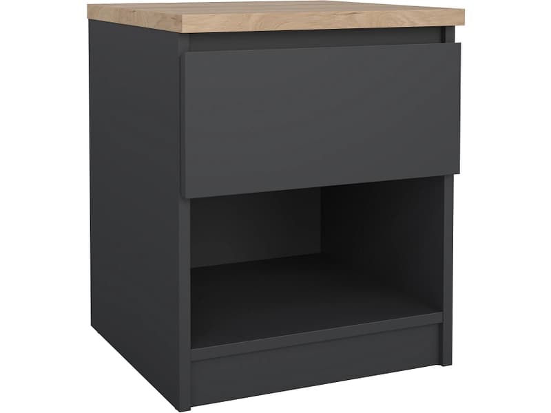 Nachttisch NAIA 1 Schublade 40.4x40x49.5cm schwarz matt