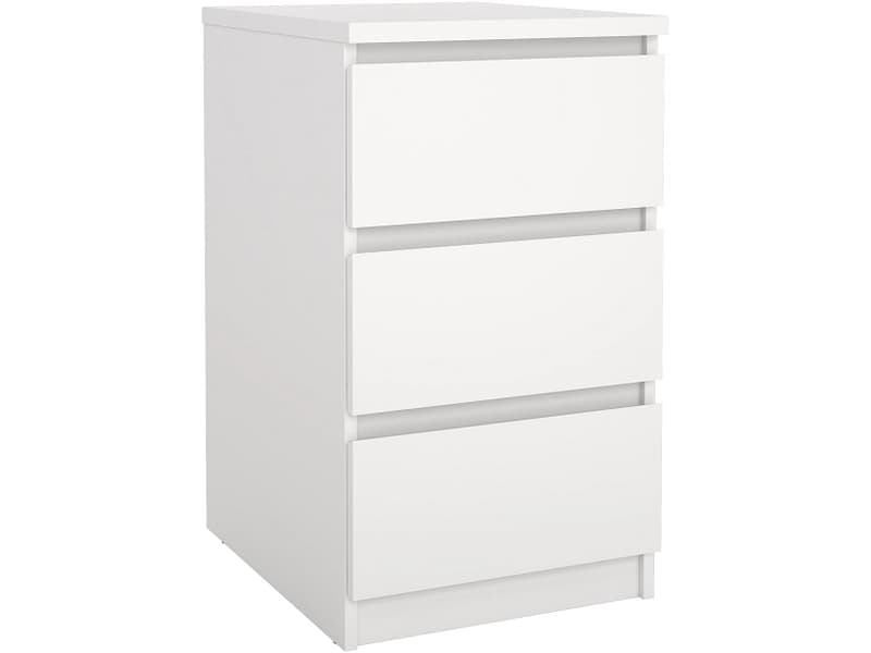 Nachttisch NAIA 3 Schubladen 40.4x50x70.1cm weiss matt