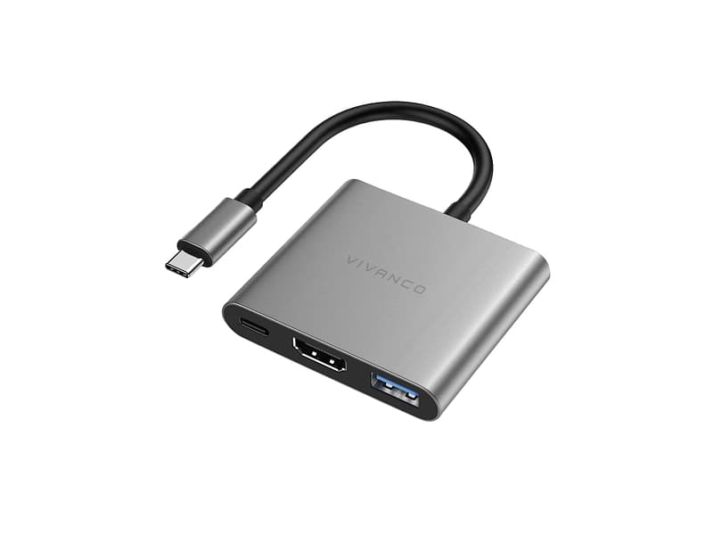 VIVANCO Hub USB Silber