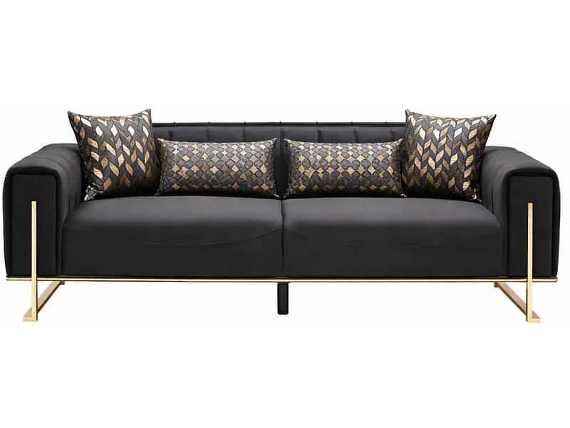 3er Sofa TURKEY Stoff schwarz