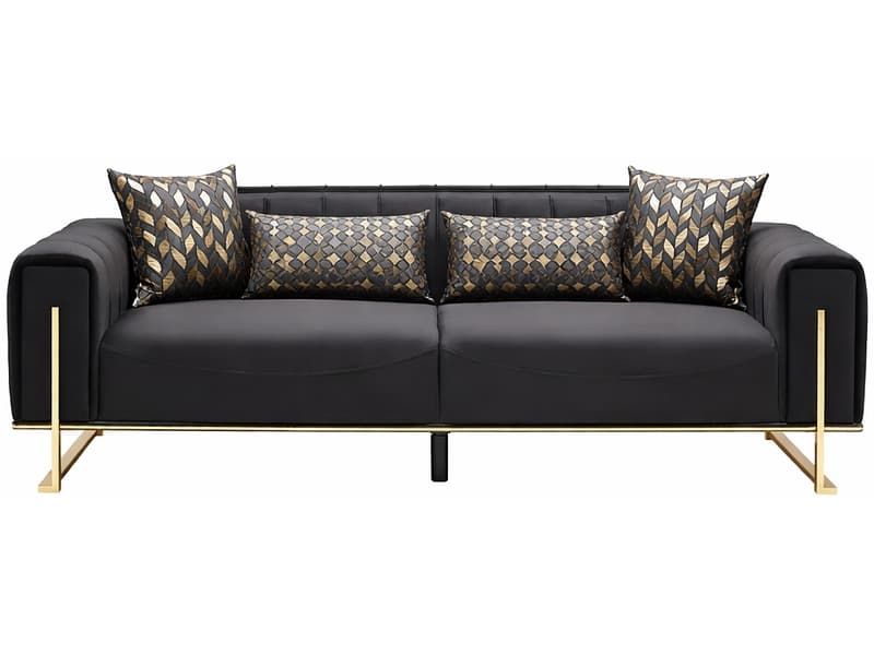 2er Sofa TURKEY Stoff schwarz