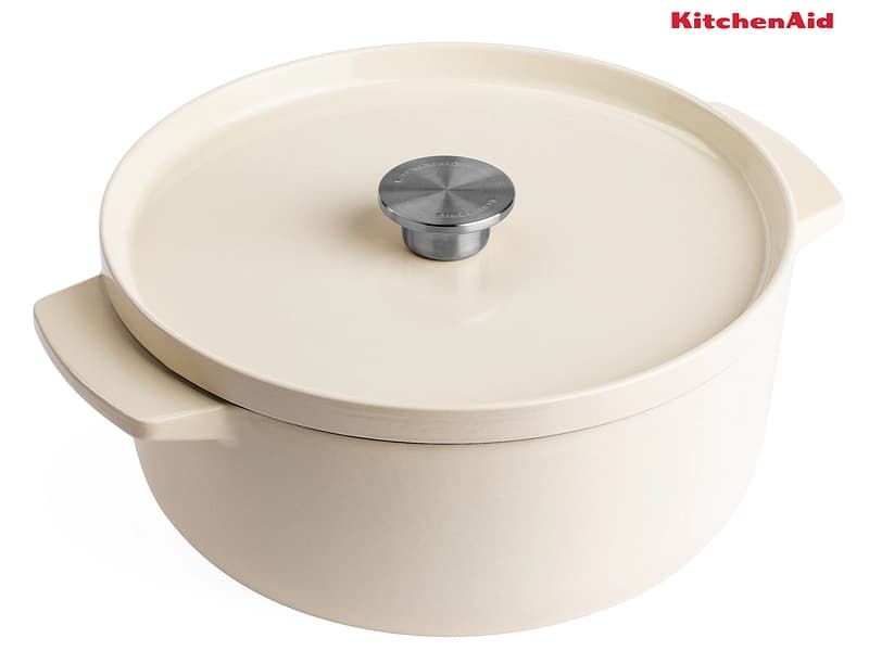 KITCHENAID Bräter IRON Ø26cm gusseisen cremefarben