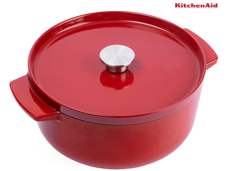 KITCHENAID Bräter IRON Ø26cm gusseisen rot