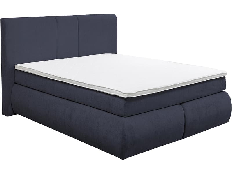 Boxspringbett NATI dunkelblau 180x200cm halbfest