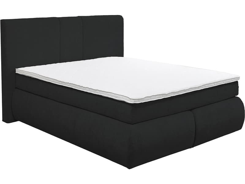Boxspringbett NATI schwarz 180x200cm halbfest