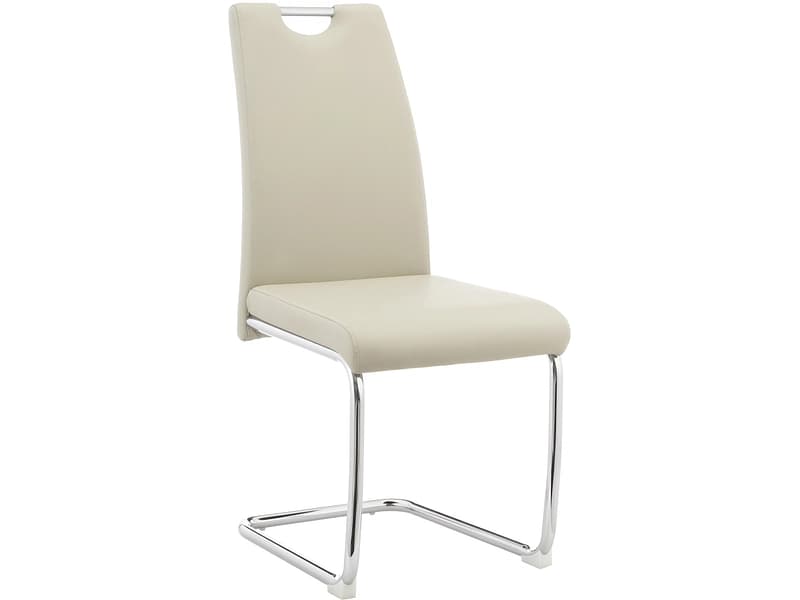 Stuhl FLORI II Synthetisches Leder cremefarben