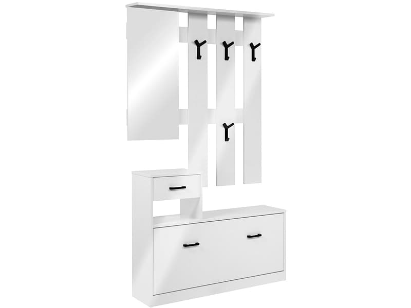 Garderobe LUMI 100x25x180cm weiss glänzend