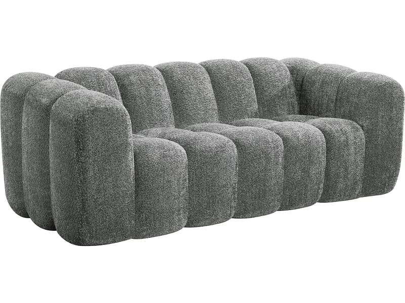 Vakuum-3-Sitzer-Sofa FLOOYO PAOLA Cord-Stoff grau