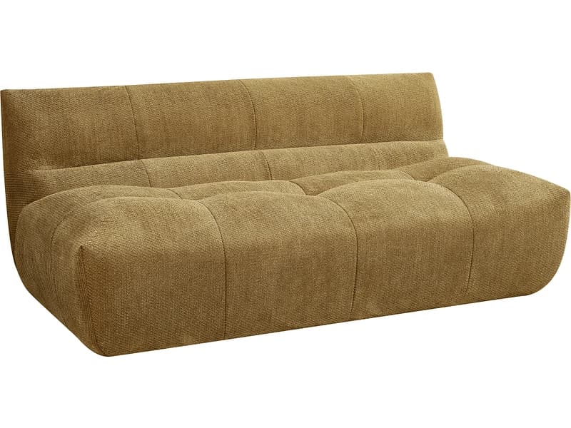 Vakuum-3-Sitzer-Sofa FLOOYO LUCCIO Stoff senffarben