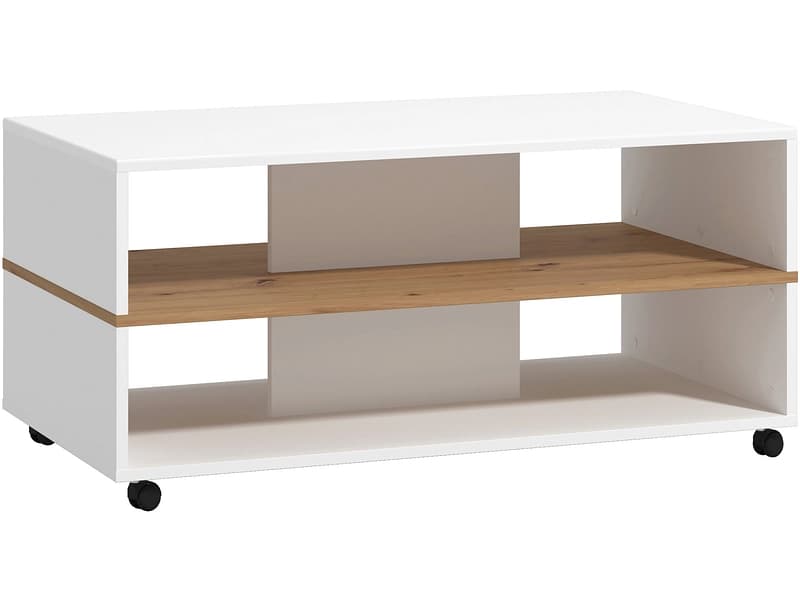 Couchtish SAVIO 54.5x101x47.5cm weiss glänzend