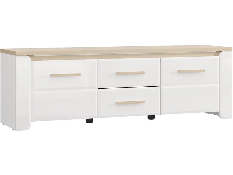 TV-Möbel ABERDEEN 154cm weiss glänzend