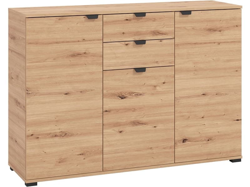 Kommode DUERO 3 Türen 2 Schubladen 40x135x95cm artisan eiche melamin