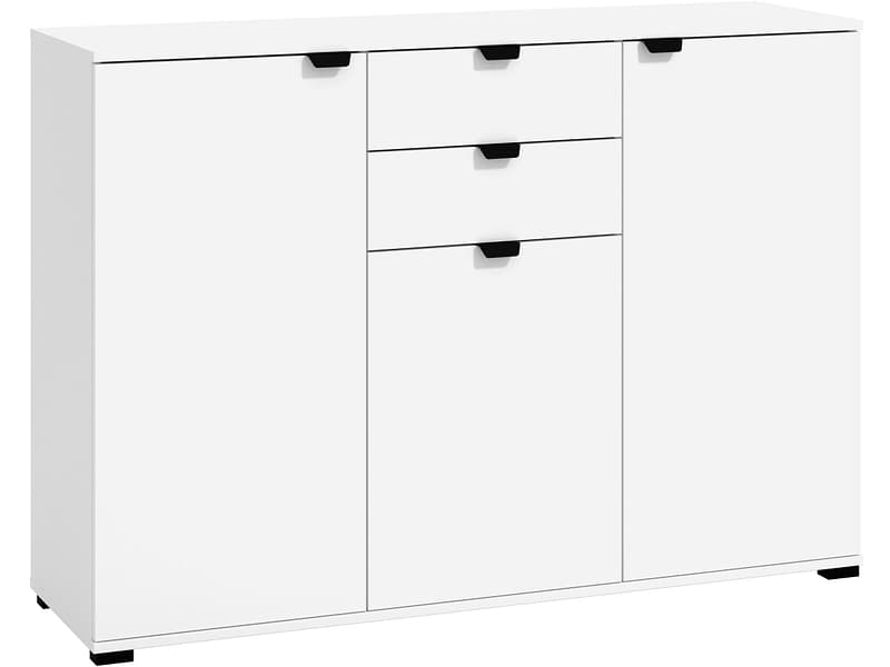 Kommode DUERO 3 Türen 2 Schubladen 40x135x95cm weiss melamin
