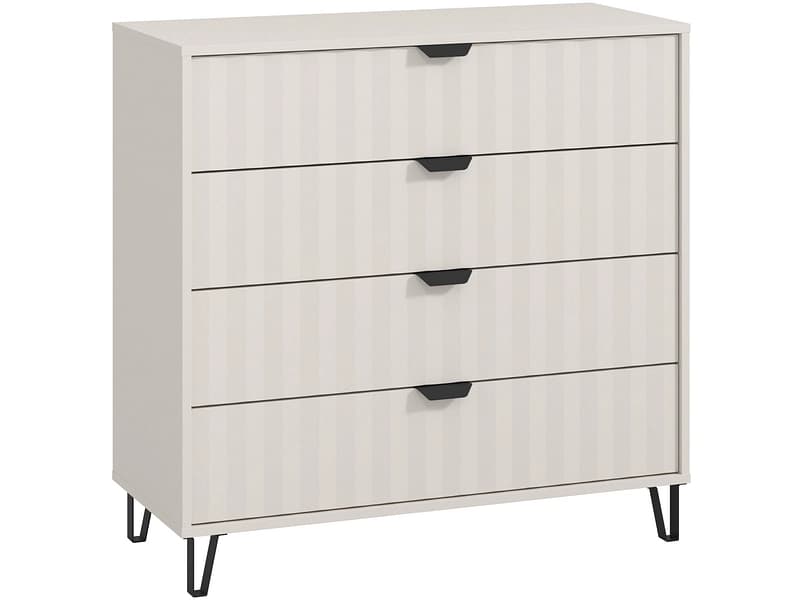 Kommode BREST 4 Schubladen 40x93x90.5cm schwarz melamin / matt