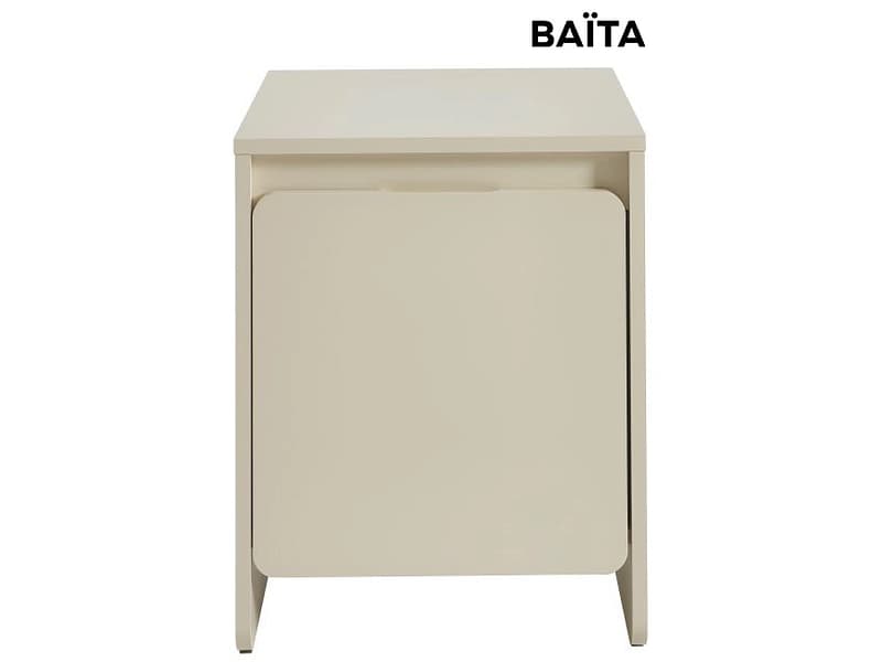 Nachttisch BAÏTA AKKA 40x39.5x50cm beige lackiert / matt