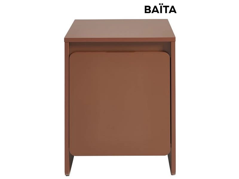 Nachttisch BAÏTA AKKA 40x39.5x50cm rotbraun lackiert / matt