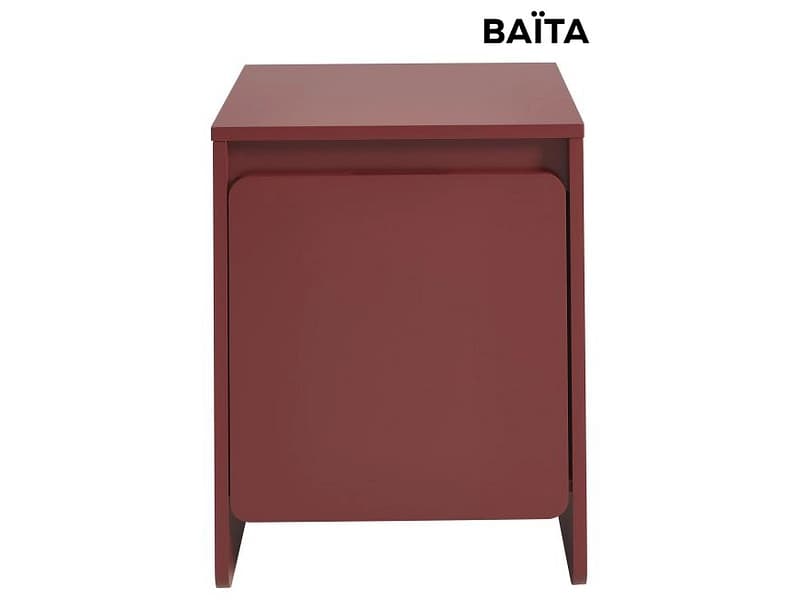 Nachttisch BAÏTA AKKA 40x39.5x50cm bordeau lackiert / matt