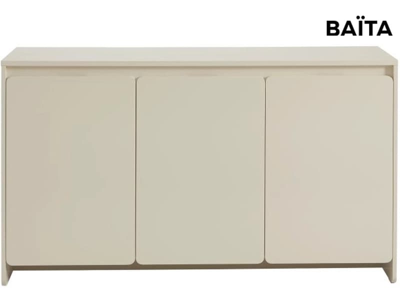 Sideboard BAÏTA AKKA 3 Türen 39.5x140x80cm beige lackiert / matt