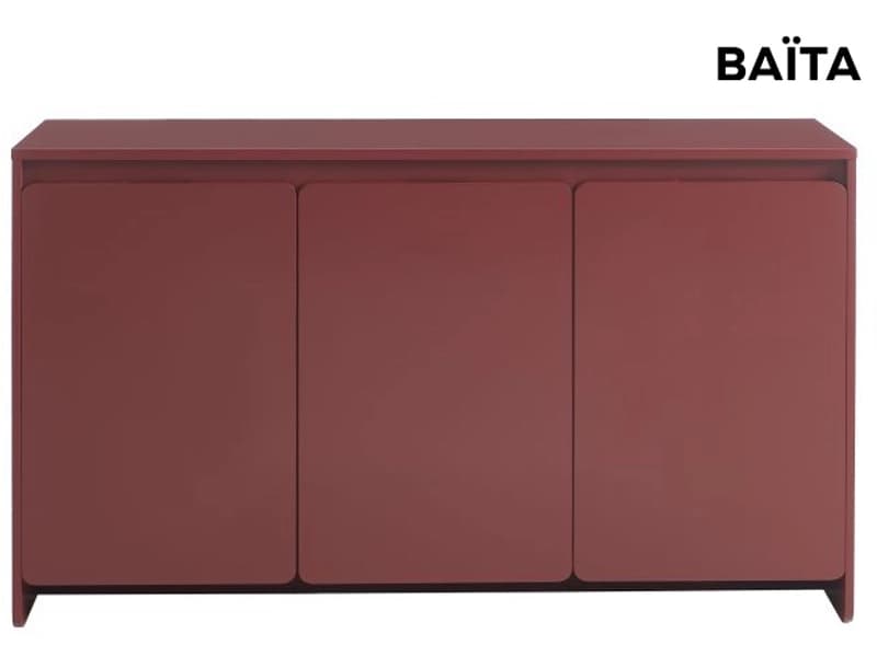 Sideboard BAÏTA AKKA 3 Türen 39.5x140x80cm bordeau lackiert / matt