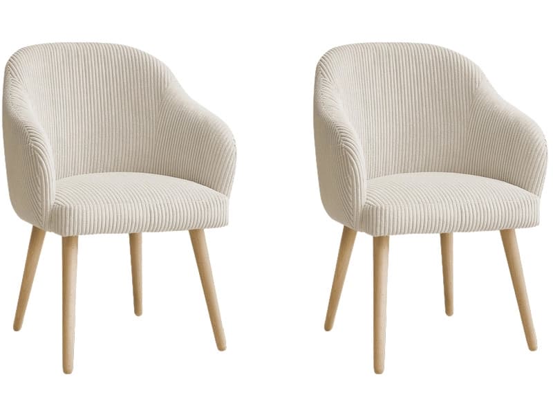 BOBOCHIC Set mit 2 Stühlen SOPHIE Stoff beige