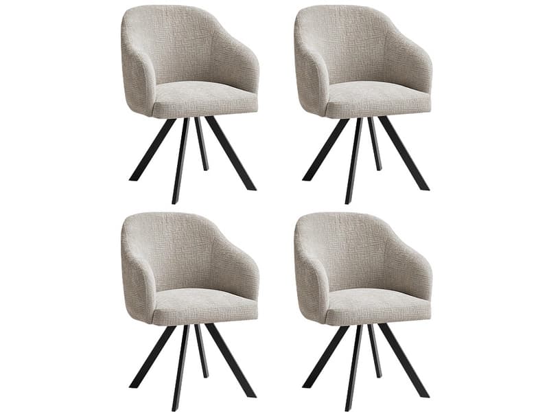 BOBOCHIC Set mit 4 Stühlen SOPHIE Stoff beige
