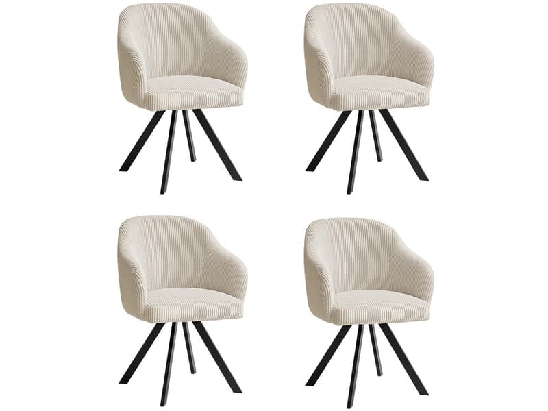 BOBOCHIC Set mit 4 Stühlen SOPHIE Stoff beige