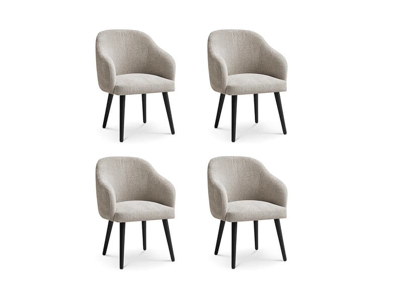 BOBOCHIC Set mit 4 Stühlen SOPHIE Stoff beige