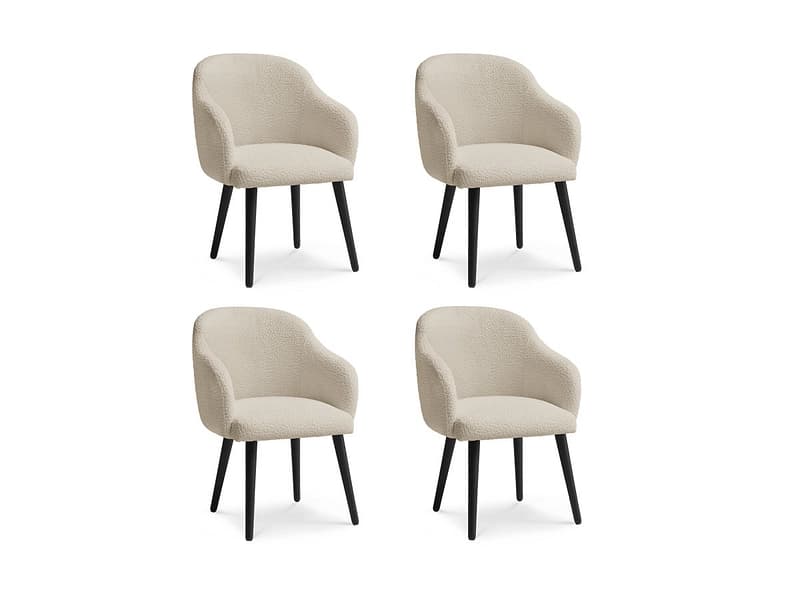 BOBOCHIC Set mit 4 Stühlen SOPHIE Stoff beige
