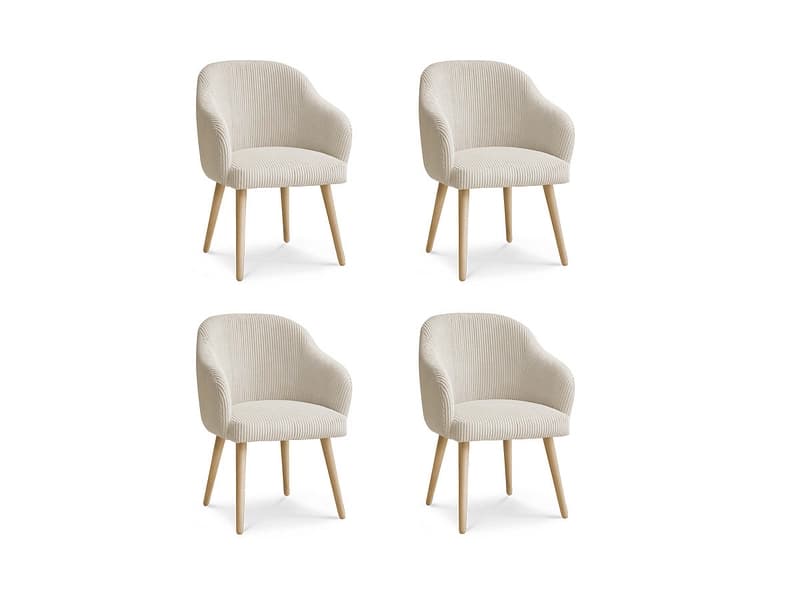 BOBOCHIC Set mit 4 Stühlen SOPHIE Stoff beige