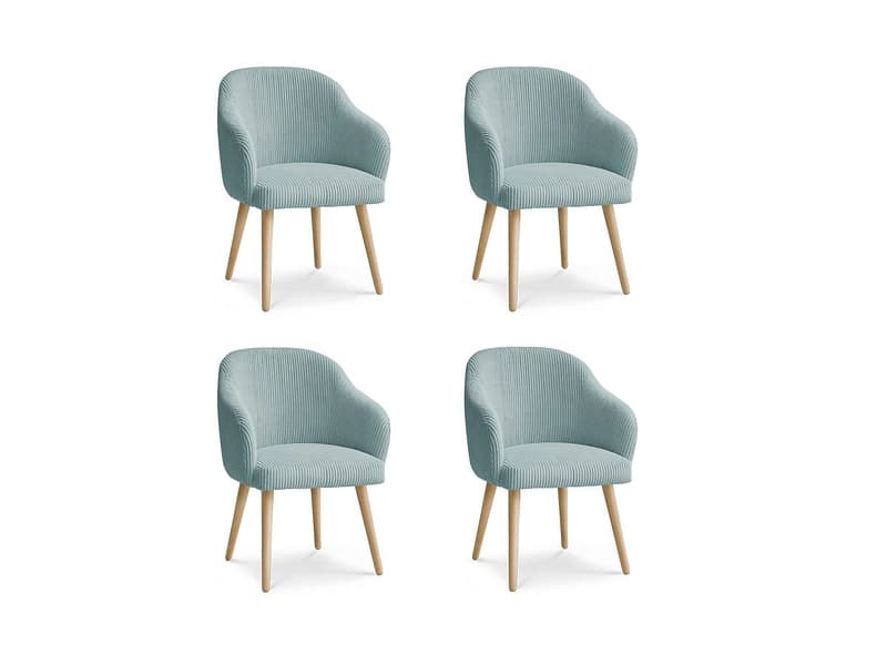 BOBOCHIC Set mit 4 Stühlen SOPHIE Stoff hellblau