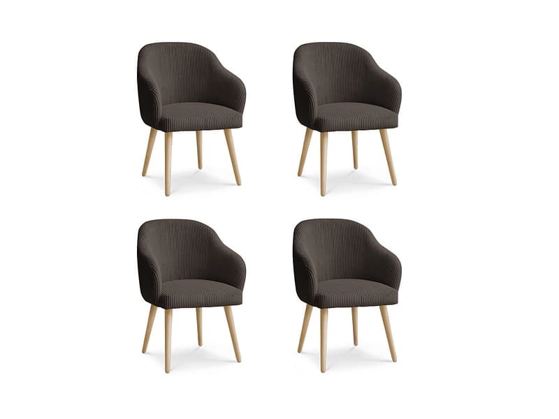 BOBOCHIC Set mit 4 Stühlen SOPHIE Stoff taupe