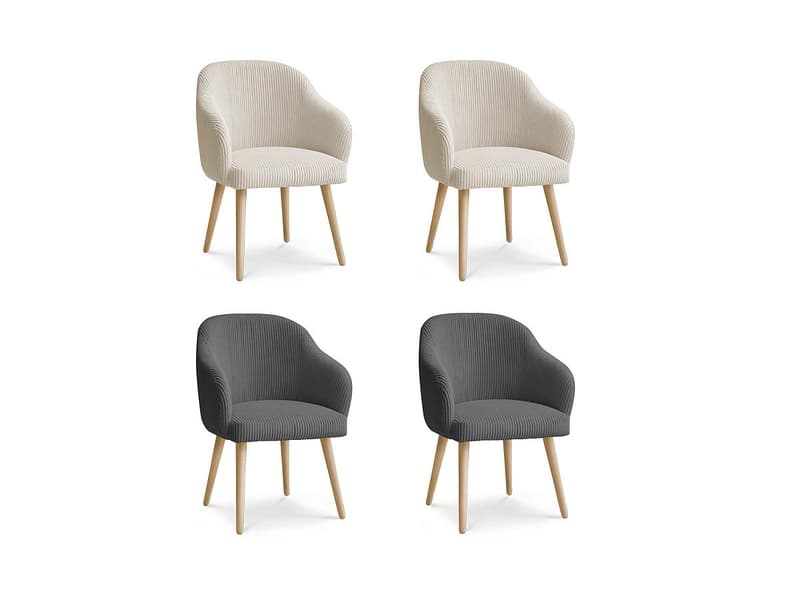 BOBOCHIC Set mit 4 Stühlen SOPHIE Stoff beige