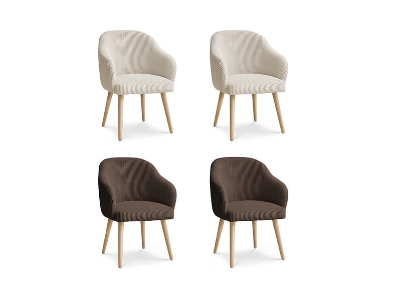 BOBOCHIC Set mit 4 Stühlen SOPHIE Stoff beige